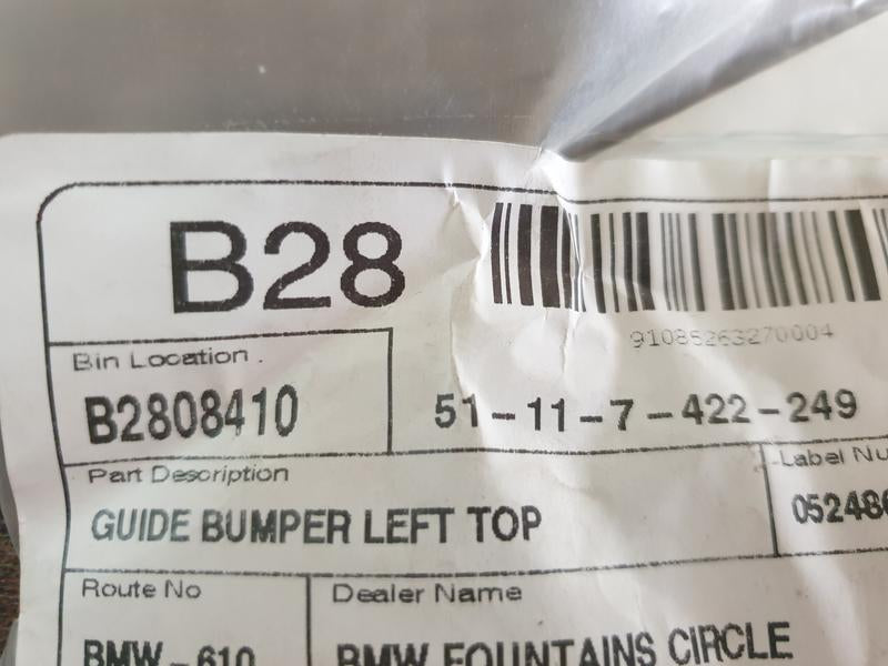 Original New BMW 3 Series Left Front Upper Bumper Bracket