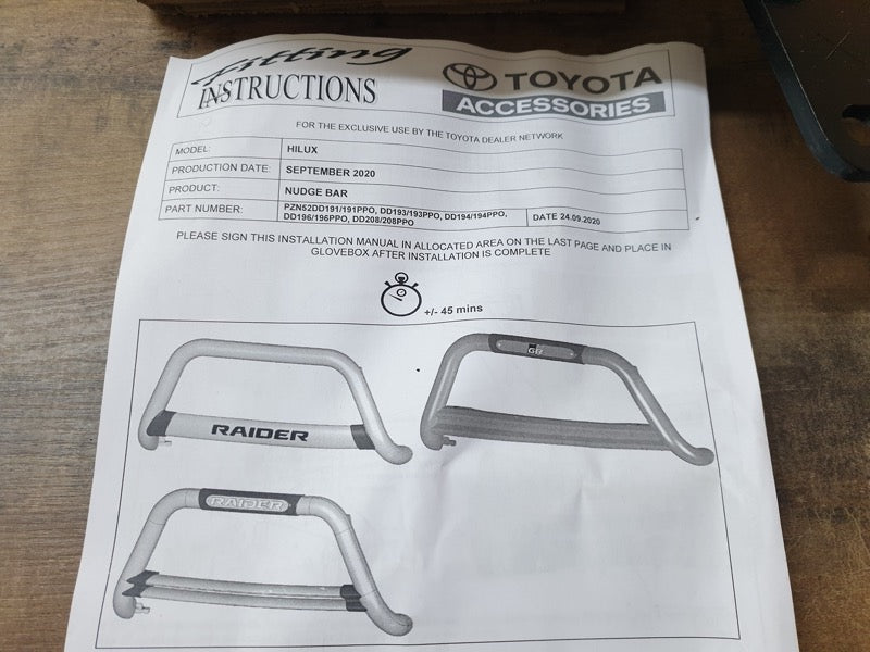 Original New Toyota Hilux 2023 Complete Bullbar Bracket Mounting Kit