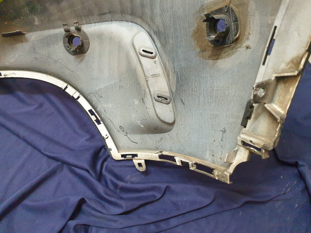 Mercedes-Benz GLA X156 Rear Bumper With PDC Sensor Brackets, Left and Right Lower Grille Mouldings and Rear Chrome Trim