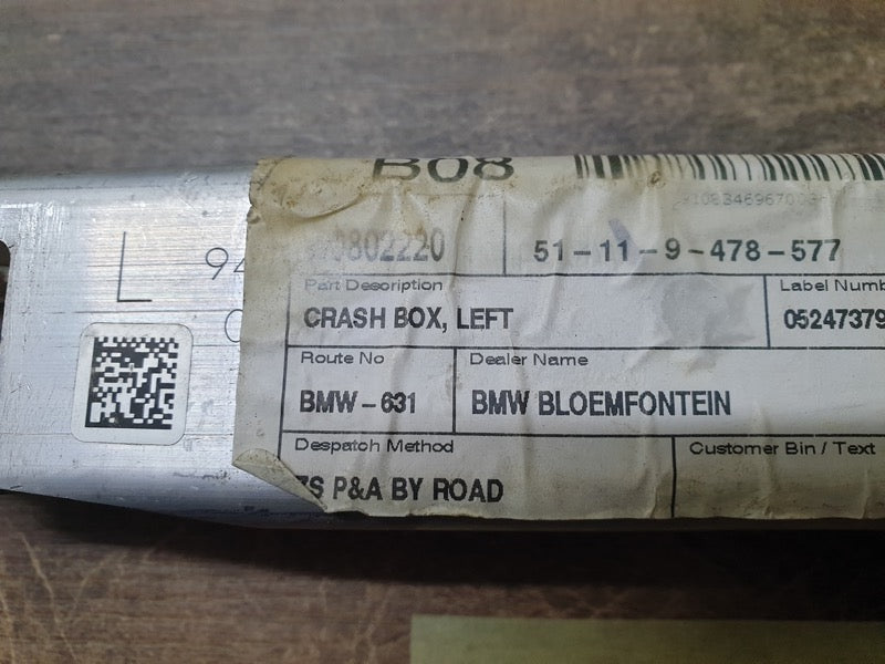 Original New BMW 3 Series G20 Left Front Bumper Impact Bar Arm