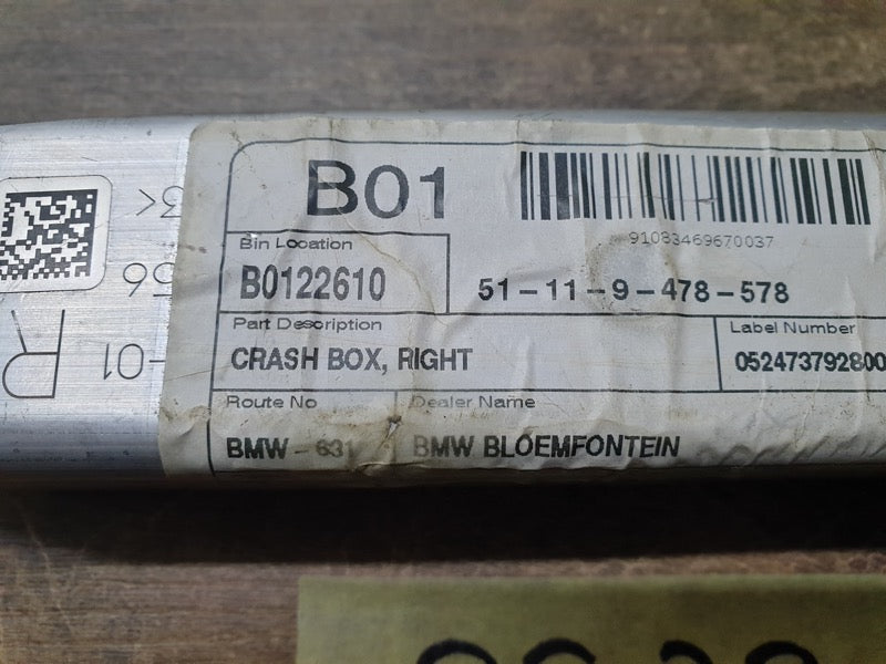 Original New BMW 3 Series G20 Right Front Bumper Impact Bar Arm