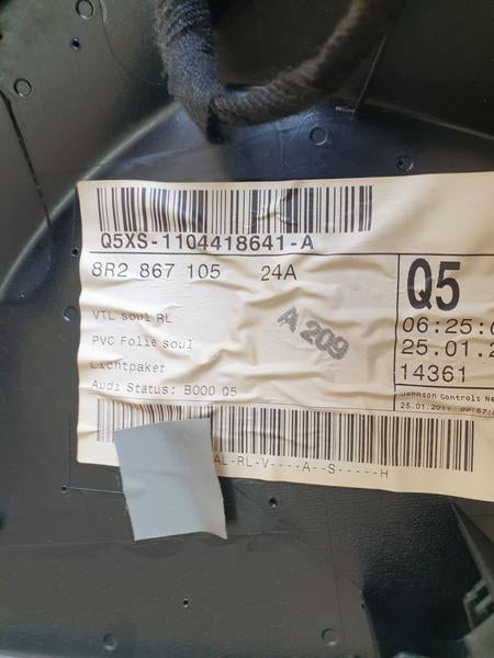 Original Used Audi Q5 Front Left Interior Door Panel