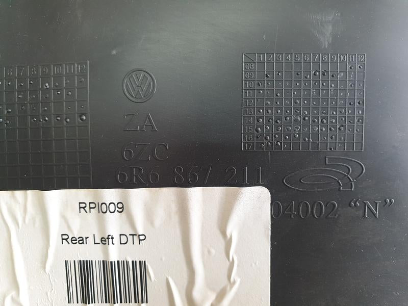 Original Used Volkswagen Polo V 6R Left Rear Interior Door Card