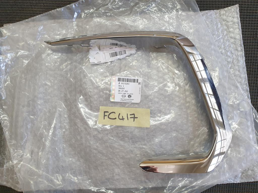 Original New Opel Crossland Left Front Chrome Bumper Moulding
