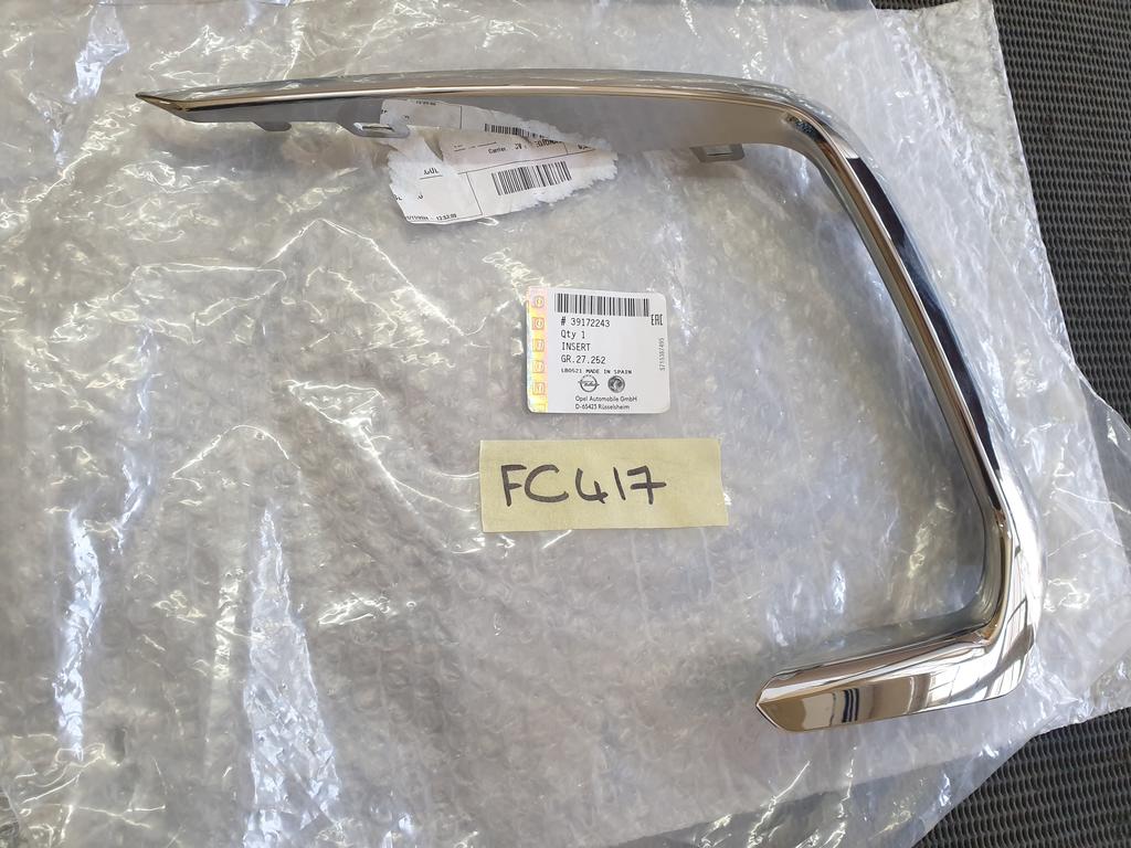 Original New Opel Crossland Left Front Chrome Bumper Moulding