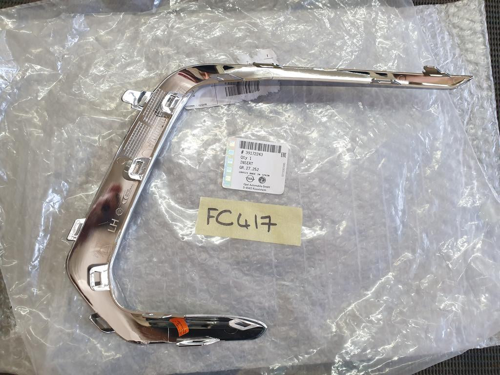 Original New Opel Crossland Left Front Chrome Bumper Moulding