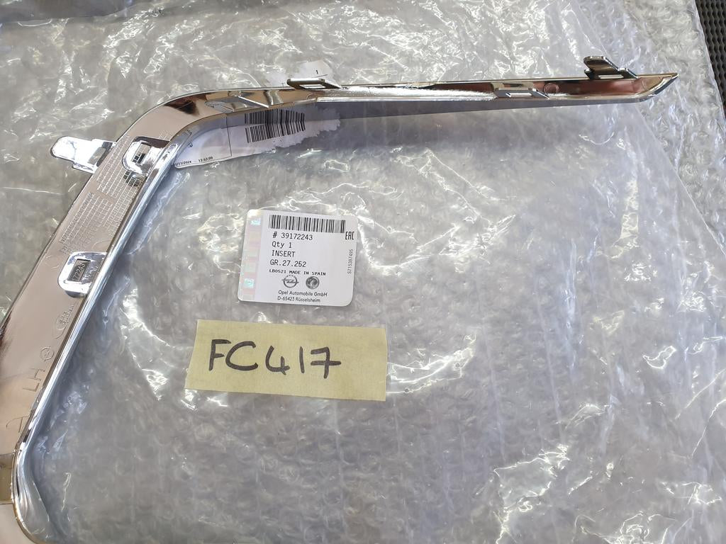 Original New Opel Crossland Left Front Chrome Bumper Moulding