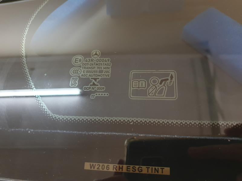Original Used Mercedes-Benz C-Class W206 2022 Right Rear Fixed Window