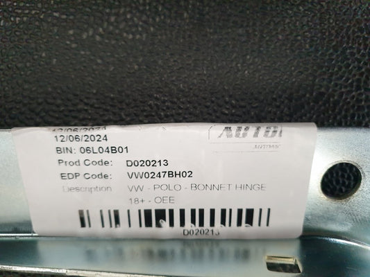 Volkswagen Aftermarket Polo 2018, 2019, 2020, 2021, 2022 Right Bonnet Hinge