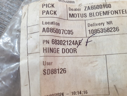 Original New Jeep Wrangler 2023 Right Front Door Upper Hinge
