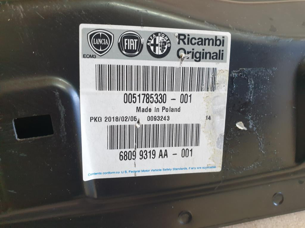 Original New Fiat 500 Rear Bumper Upper Reinforcement