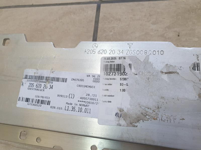 Original New Mercedes-Benz C-Class W205 Front Bumper Lower Reinforcement