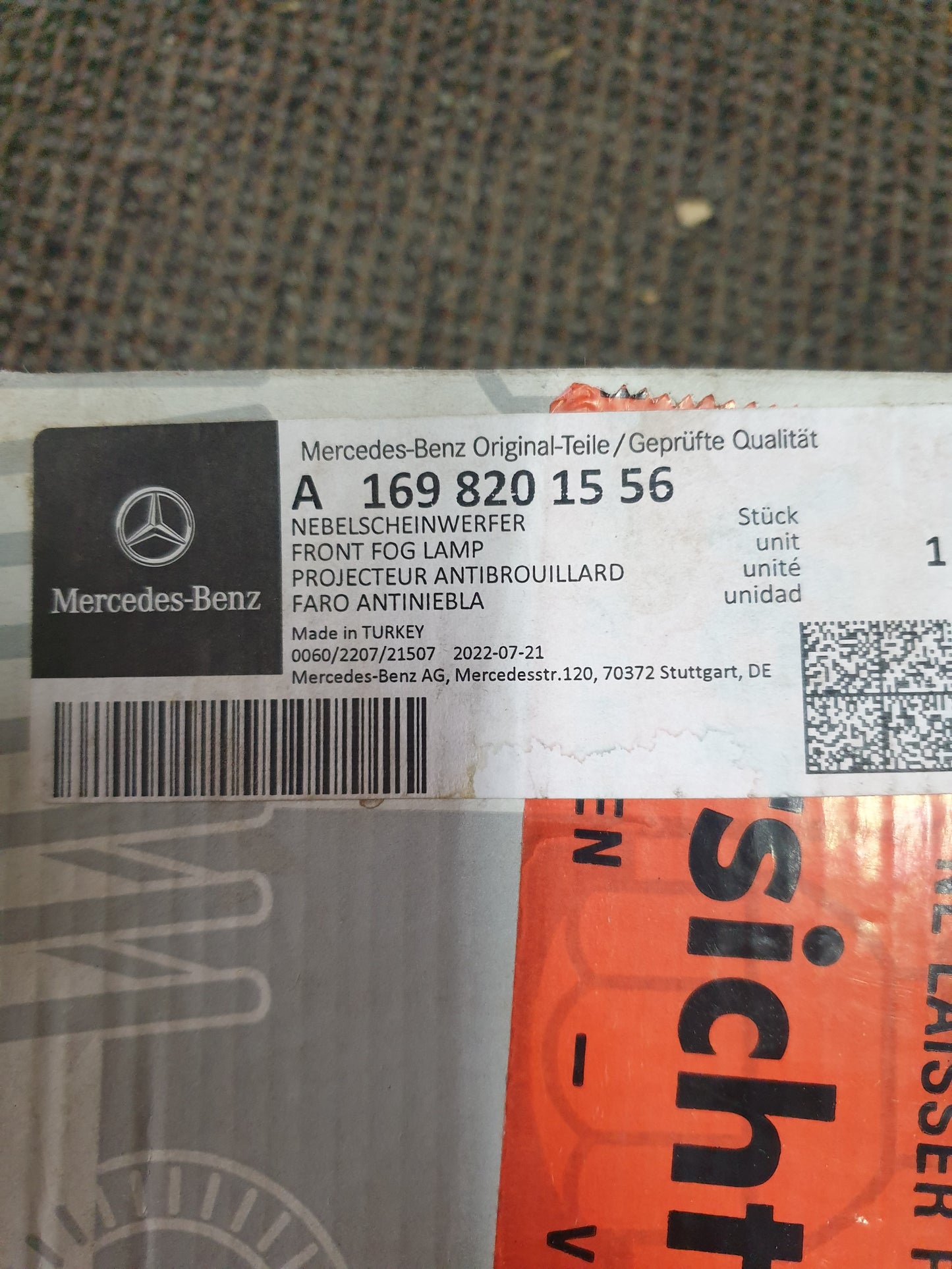 Mercedes-Benz C-Class W204, 2008 Left Fog Light