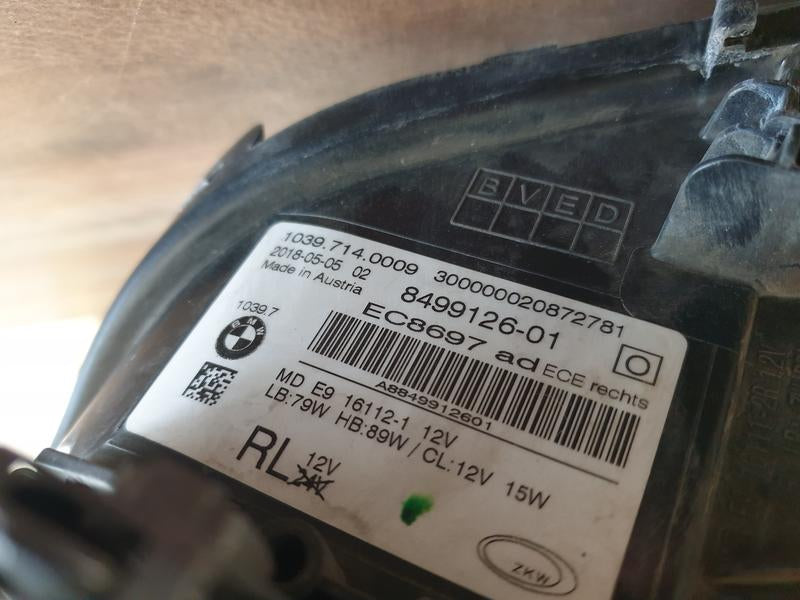 Original Used BMW 5 Series 2018 Right Headlight