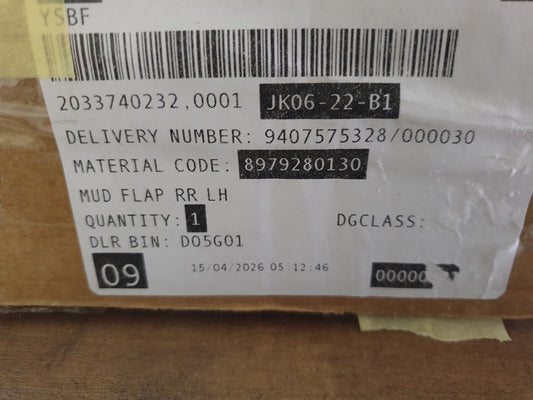 Original New Isuzu D-Max Left Rear Mudguard