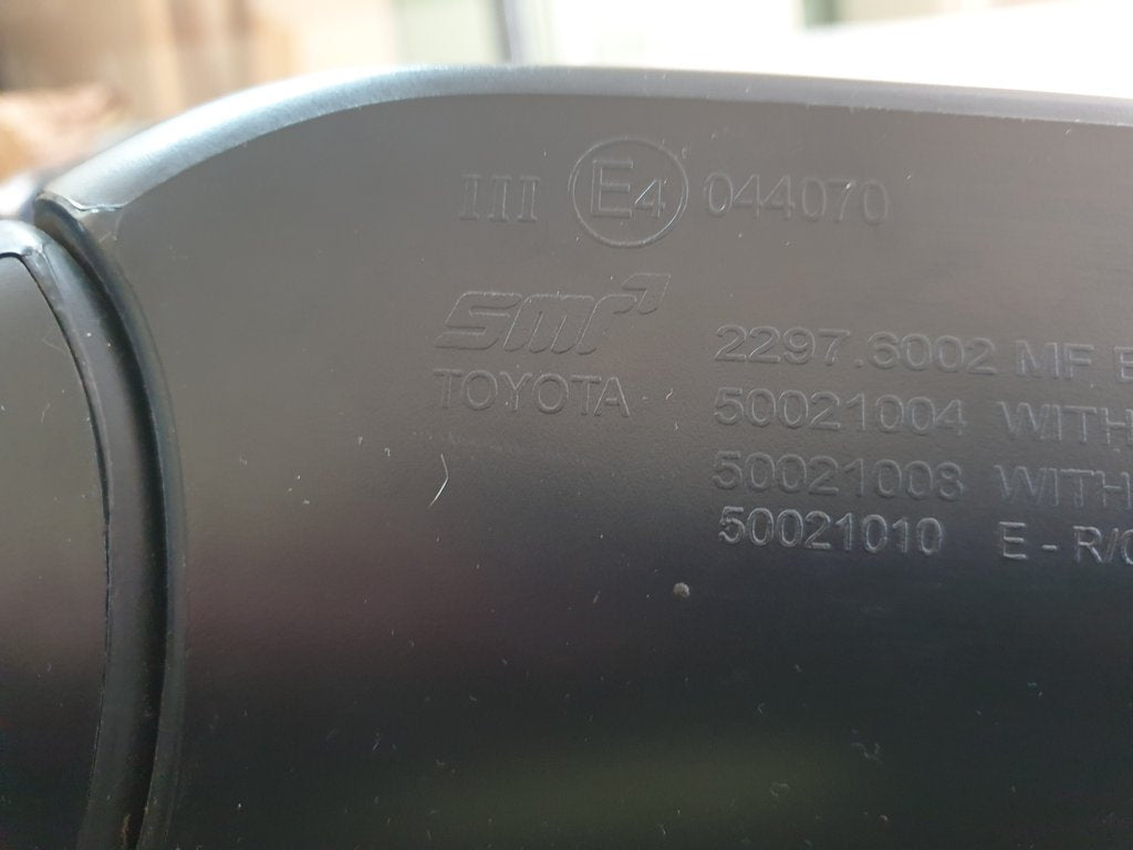 Toyota Corolla Right Outer Mirror Incomplete, No Cover, No Mirror Glass
