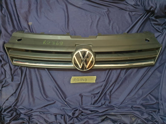 Volkswagen Polo 2018, 2019, 2020, 2021, 2022, 2023 Radiator Grille - Deep abrasion, Wear and Tear, Broken badge