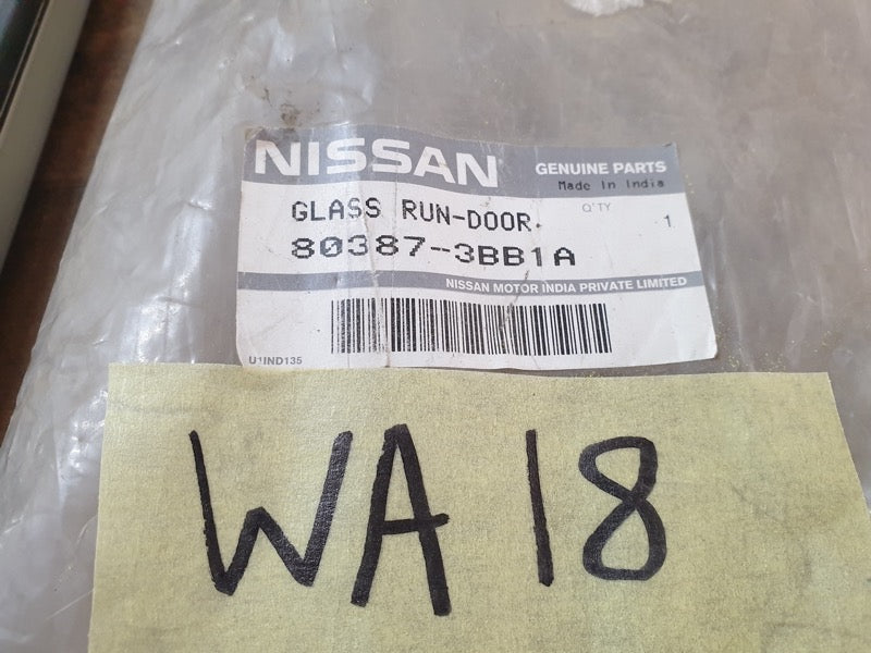 Original New Nissan Almera Front Left Door Glass Rubber Run Guide